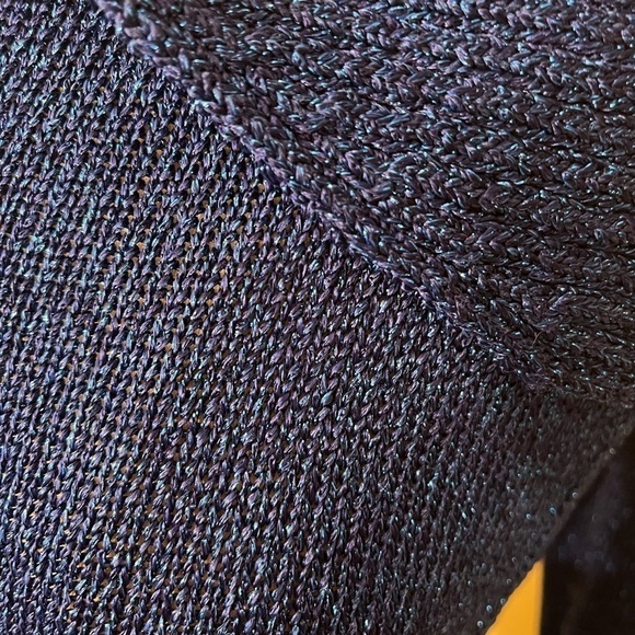 INC International Concepts Blue Metallic Diagonal Zip Cardigan Sweater Sz XS - Picture 3 of 6